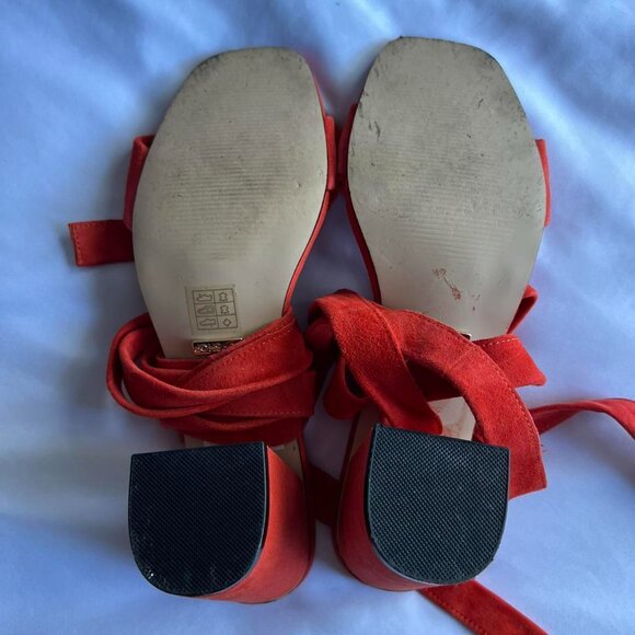 Orange Topshop Suede Heel Sandals - Picture 3 of 3